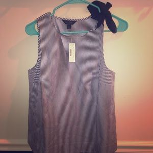 J. Crew NWT Sz 4 Bow Shoulder Stripes Tank Blouse